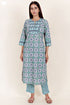 Bizzy Lizzy Kurta Pant Set With Kota Dupatta In Block Print